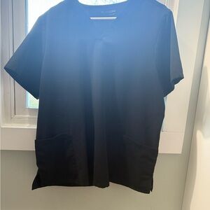 BLACK womens scrub top